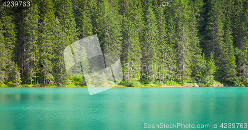 Image of Braies Lake in Dolomiti region, Italy