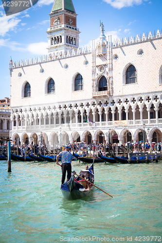 Image of VENICE, ITALY - JUNE 27, 2016: San Marco area full of turists