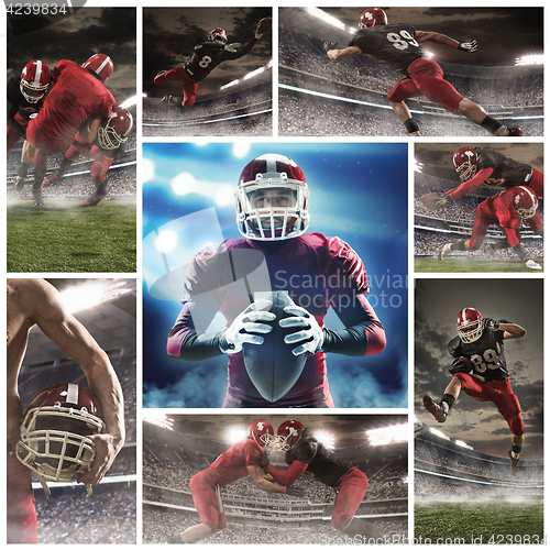 Image of The collage about american football players