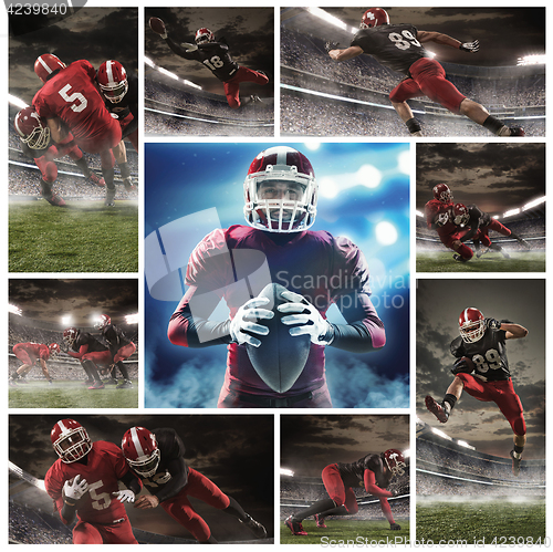 Image of The collage about american football players