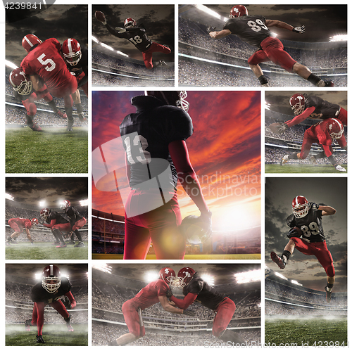 Image of The collage about american football players