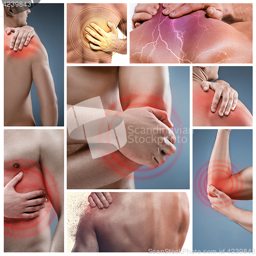 Image of Collage showing pain at several part of body