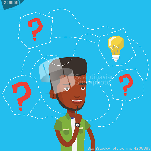 Image of Man having business idea vector illustration.