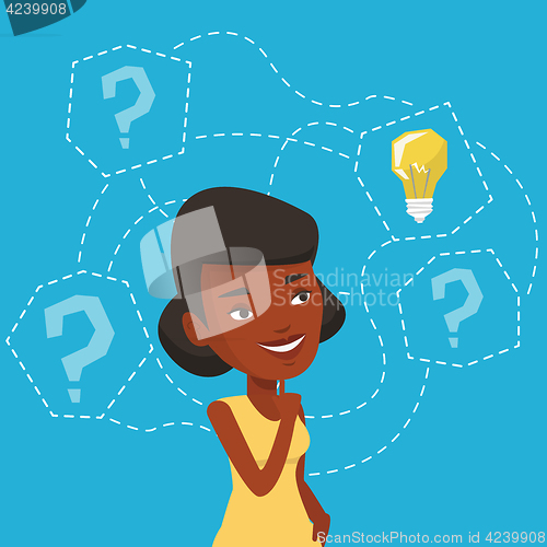 Image of Woman having business idea vector illustration.