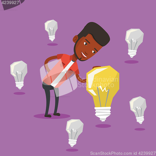 Image of Man having business idea vector illustration.