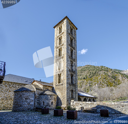 Image of Roman Church of  Santa Eulalia in Erill la Vall, in the Boi Valley,Catalonia - Spain