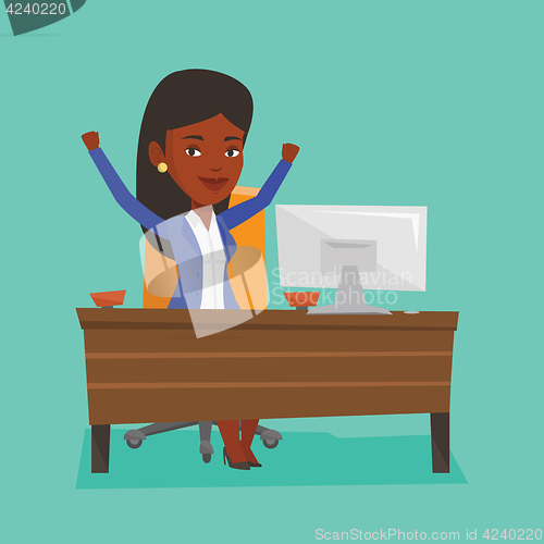Image of Successful business woman vector illustration.