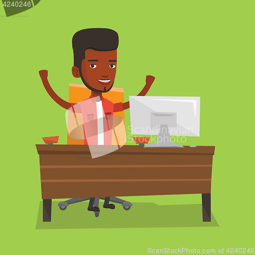 Image of Successful business man vector illustration.