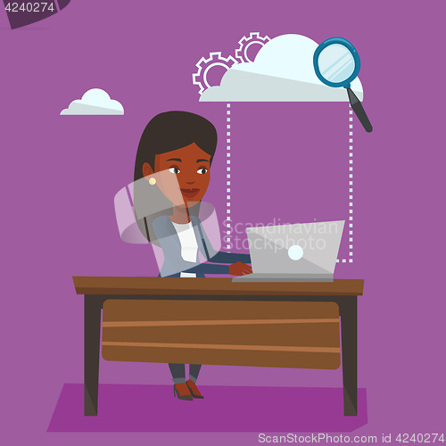 Image of Cloud computing technology vector illustration.