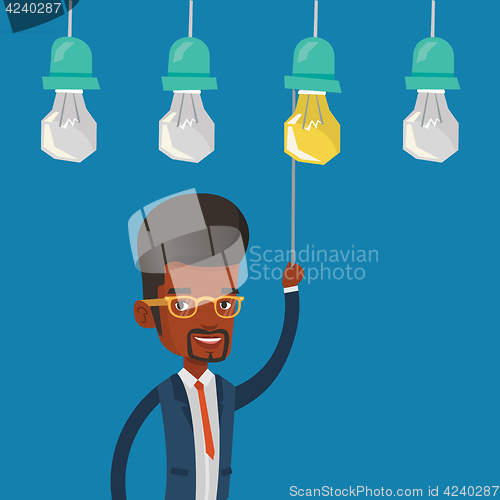 Image of Man having business idea vector illustration.