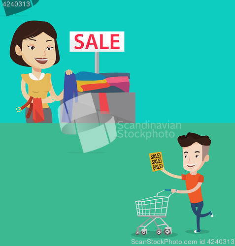 Image of Two shopping banners with space for text.