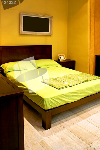 Image of Double green bed