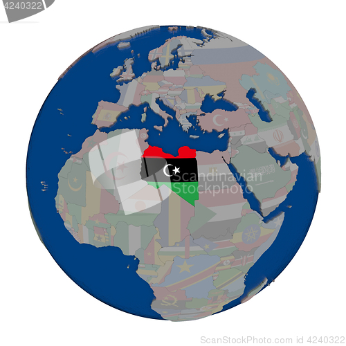Image of Libya on political globe
