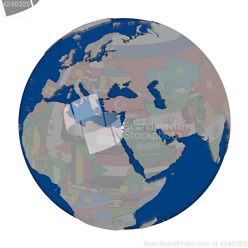 Image of Israel on political globe