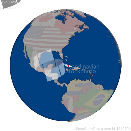 Image of Cuba on political globe