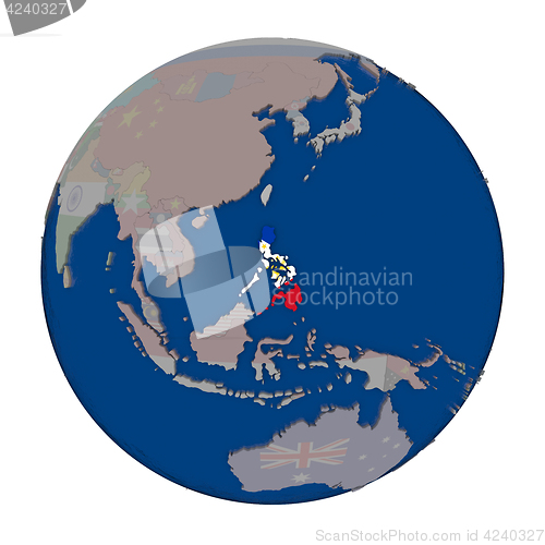Image of Philippines on political globe