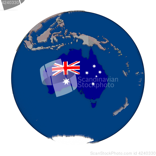 Image of Australia on political globe
