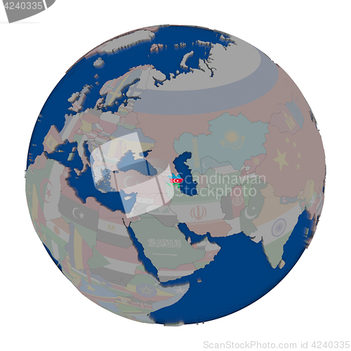 Image of Azerbaijan on political globe