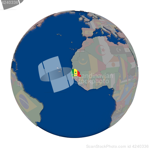 Image of Senegal on political globe