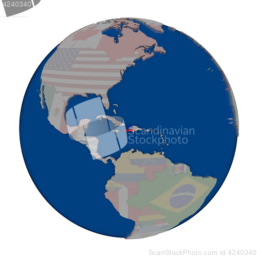 Image of Haiti on political globe