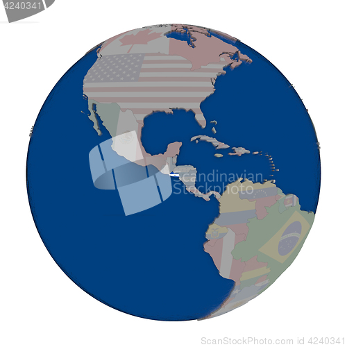 Image of El Salvador on political globe