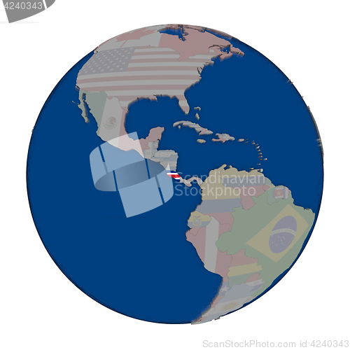 Image of Costa Rica on political globe