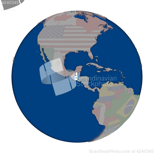 Image of Guatemala on political globe