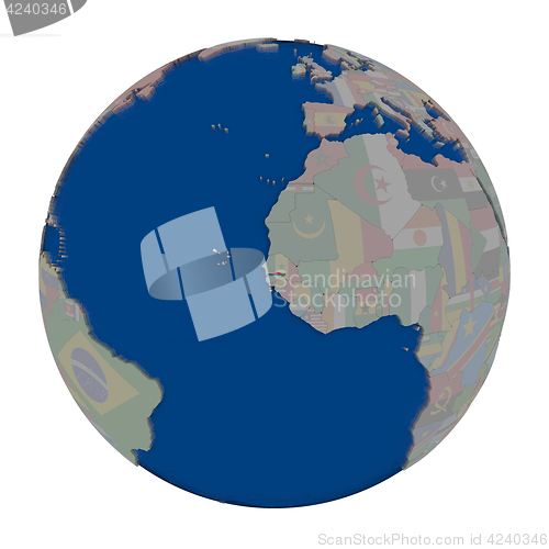 Image of Gambia on political globe