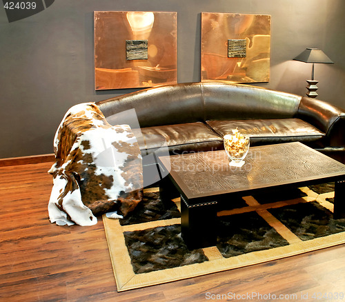 Image of Leather settee