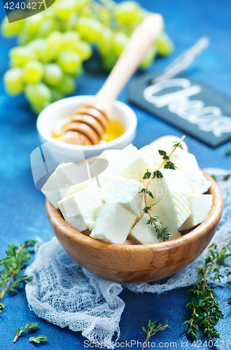 Image of cheese with grape