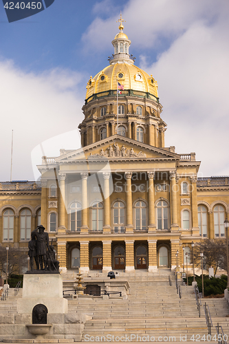 Image of Des Moines Iowa Capital Building Government Dome Architecture