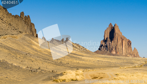 Image of Rocky Craggy Butte Shiprock New Mexico United States