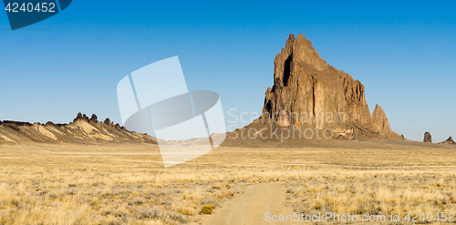 Image of Rocky Craggy Butte Shiprock New Mexico United States