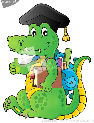 Image of School theme crocodile image 1