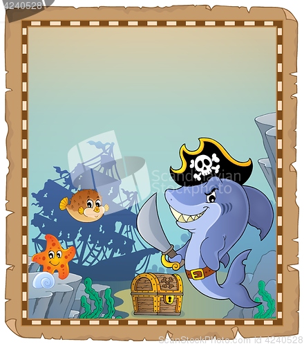 Image of Parchment with pirate shark 2