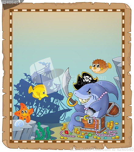 Image of Parchment with pirate shark 1