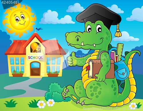 Image of School theme crocodile image 2