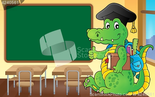 Image of School theme crocodile image 3