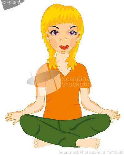 Image of Girl concerns with yoga