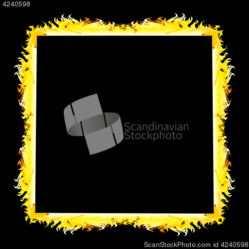 Image of Form on black background aflame