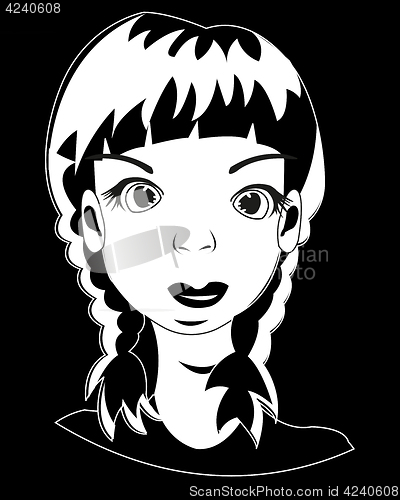 Image of Head of the girl on black