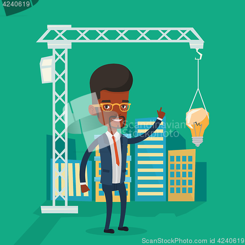 Image of Man having business idea vector illustration.