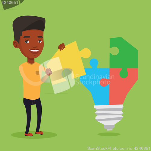 Image of Man having business idea vector illustration.