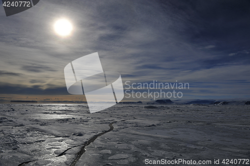 Image of Beautiful view of icebergs in Antarctica