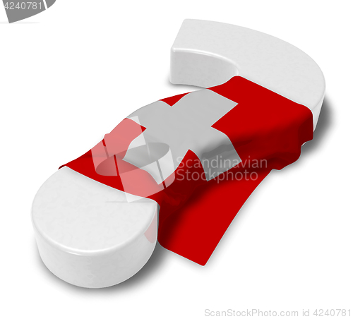 Image of question mark and flag of switzerland - 3d illustration