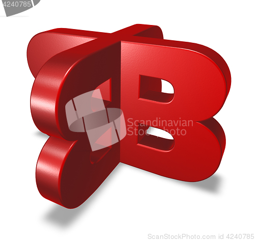 Image of uppercase letter b - 3d rendering