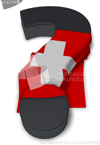 Image of question mark and flag of switzerland - 3d illustration