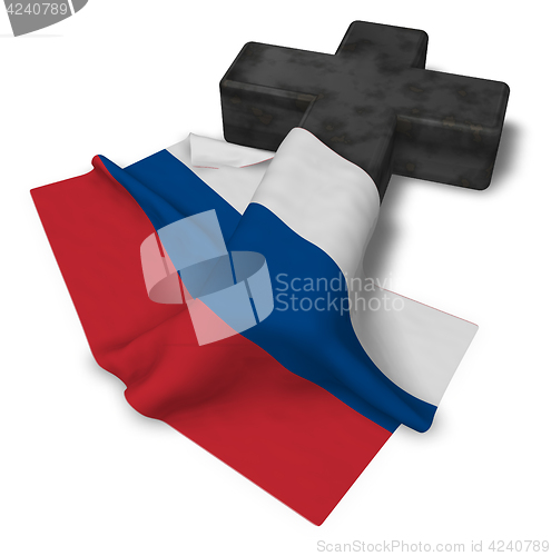 Image of christian cross and flag of russia - 3d rendering