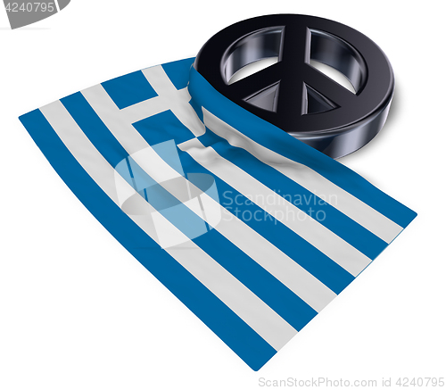 Image of peace symbol and flag of greece - 3d rendering