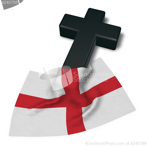 Image of christian cross and flag of england - 3d rendering